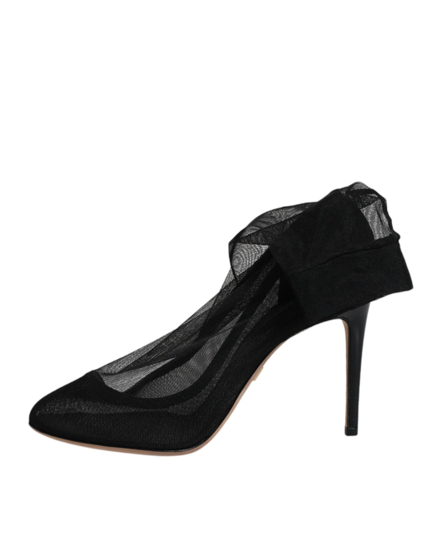 Dolce & Gabbana Schwarze Nylon Stretch Mesh Socke Stiefel Schuhe