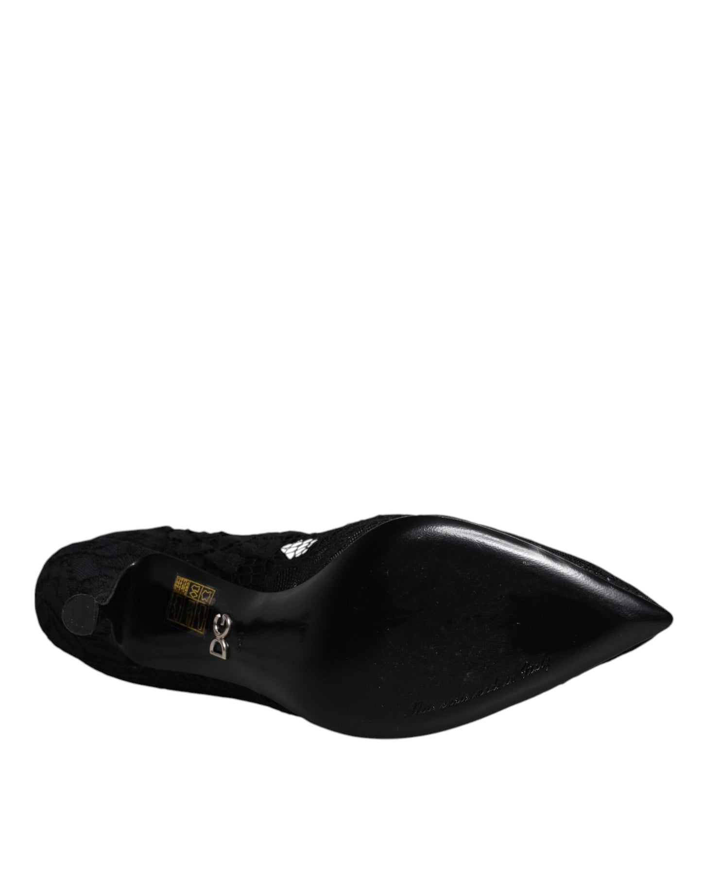 Dolce & Gabbana Schwarz Spitze Kristalle Mary Jane Pumps Schuhe