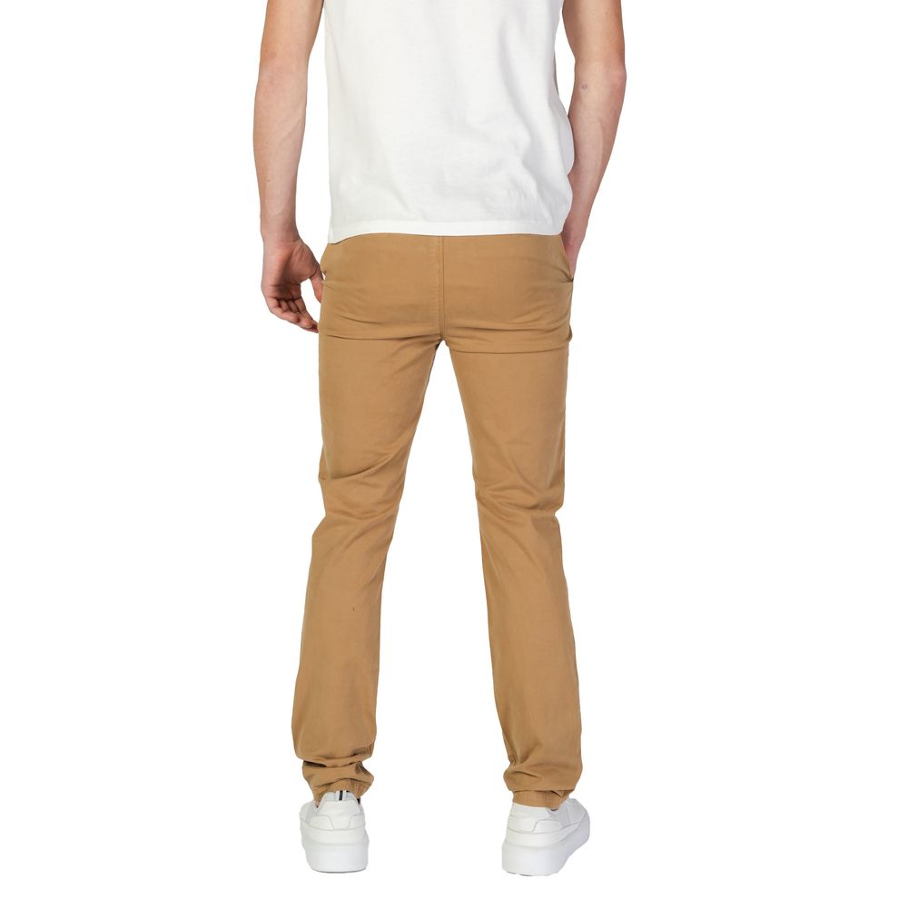 Superdry Beigefarbene Skinny-Hose aus Baumwolle