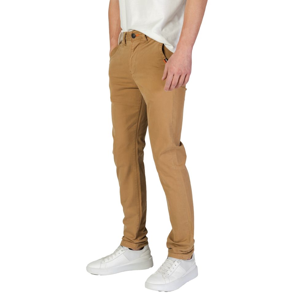Superdry Beigefarbene Skinny-Hose aus Baumwolle
