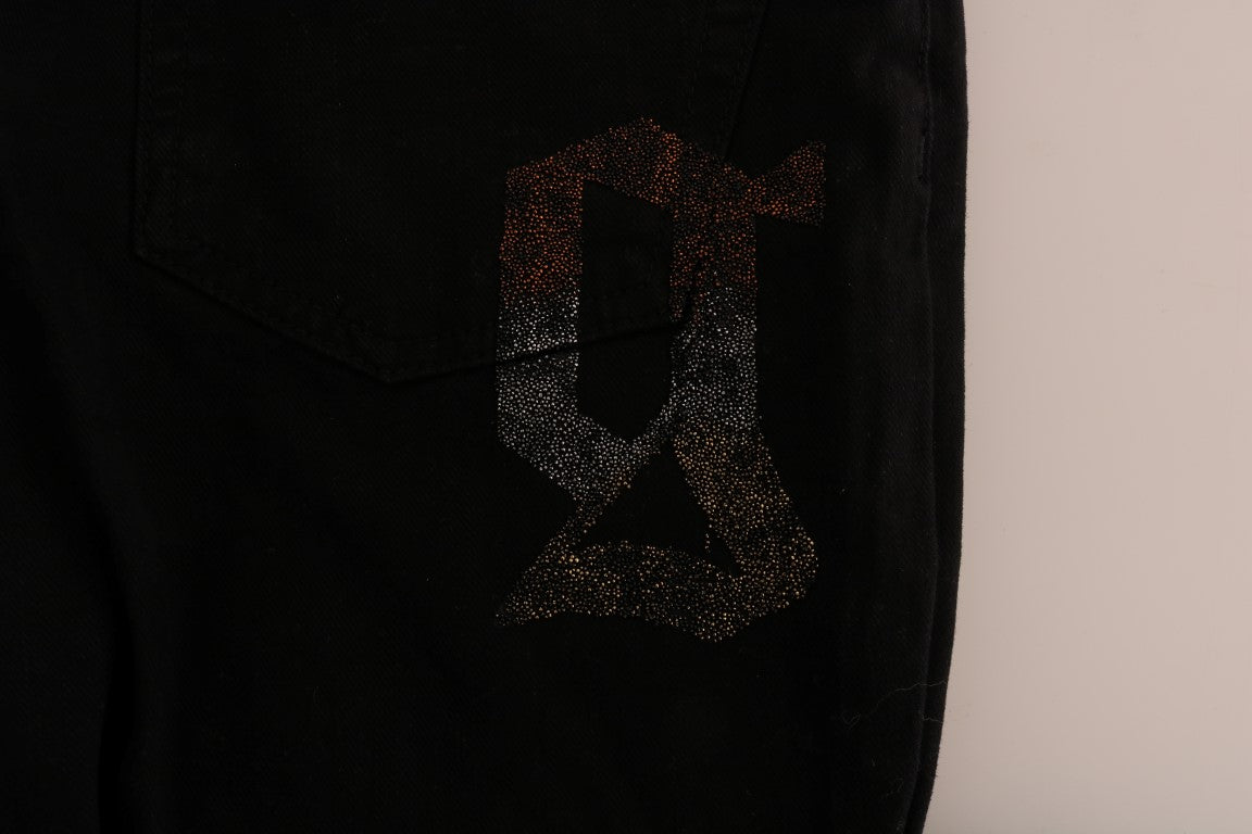 John Galliano Schwarze Baumwoll-Denim Stretch Jeans Regular Fit