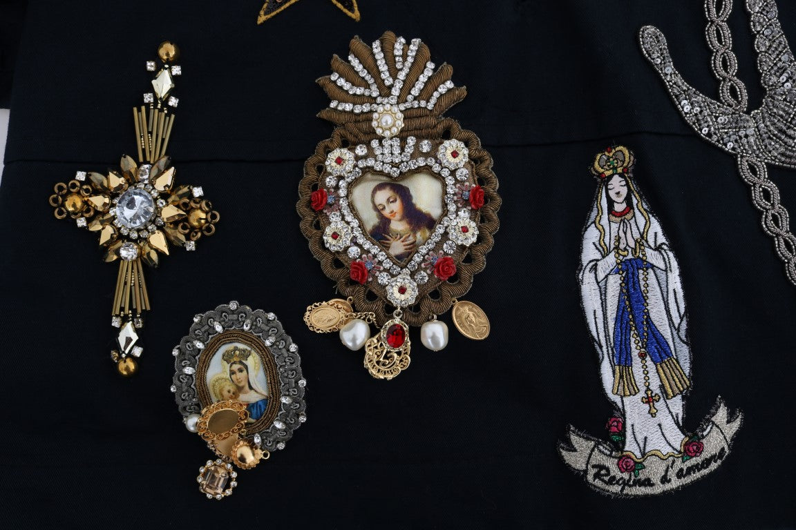 Dolce & Gabbana Blauer Kristall MAMMA Sicily Jacke