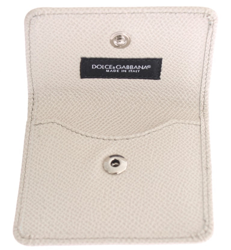 Dolce & Gabbana Weißes Dauphine Lederetui Brieftasche