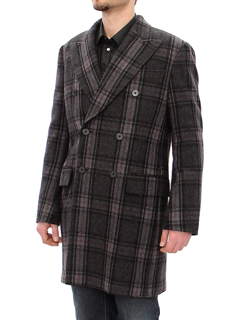 Dolce & Gabbana Grauer doppelreihiger Mantel Jacke