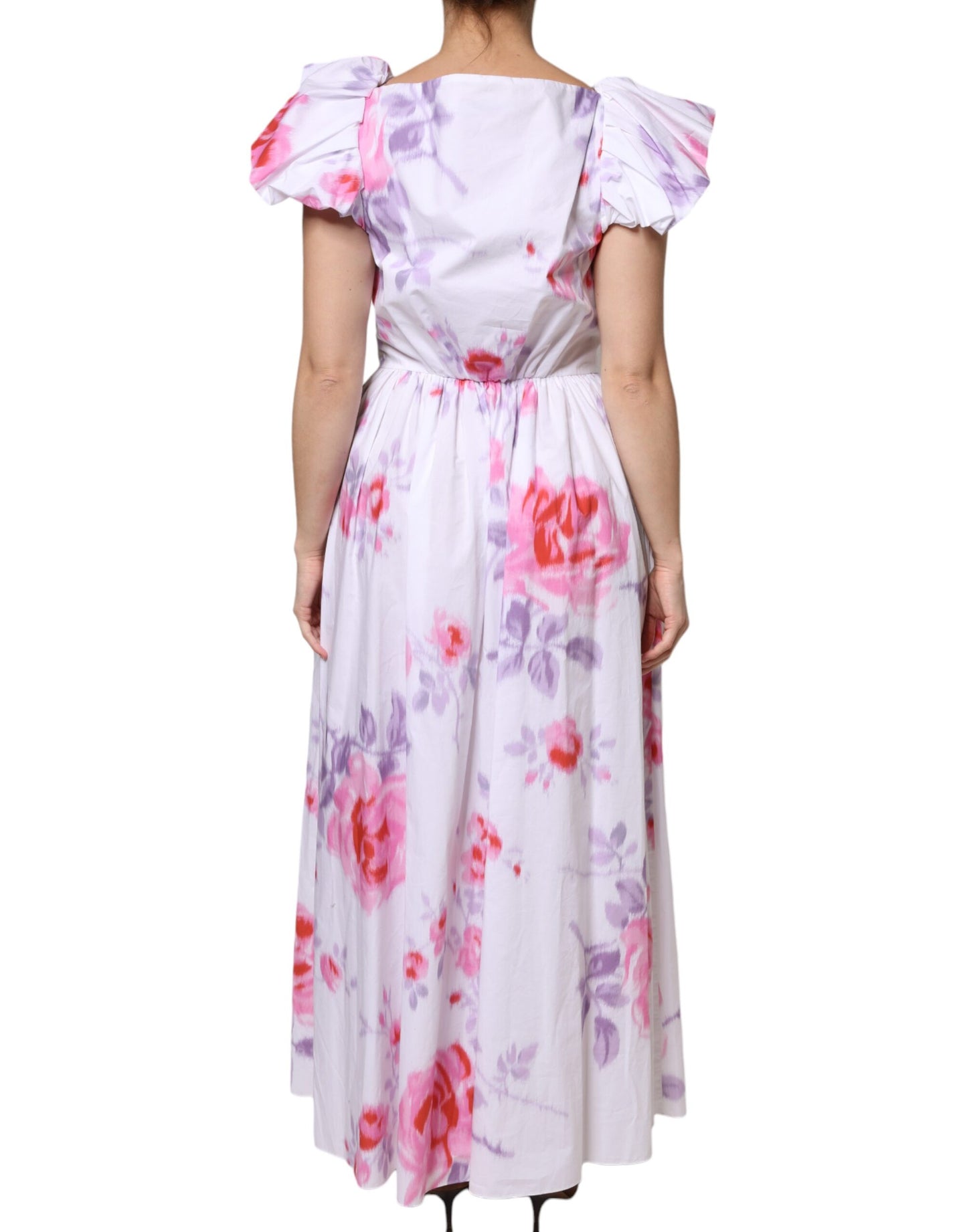 Philosophy Weißes geblümtes Maxikleid aus Baumwolle