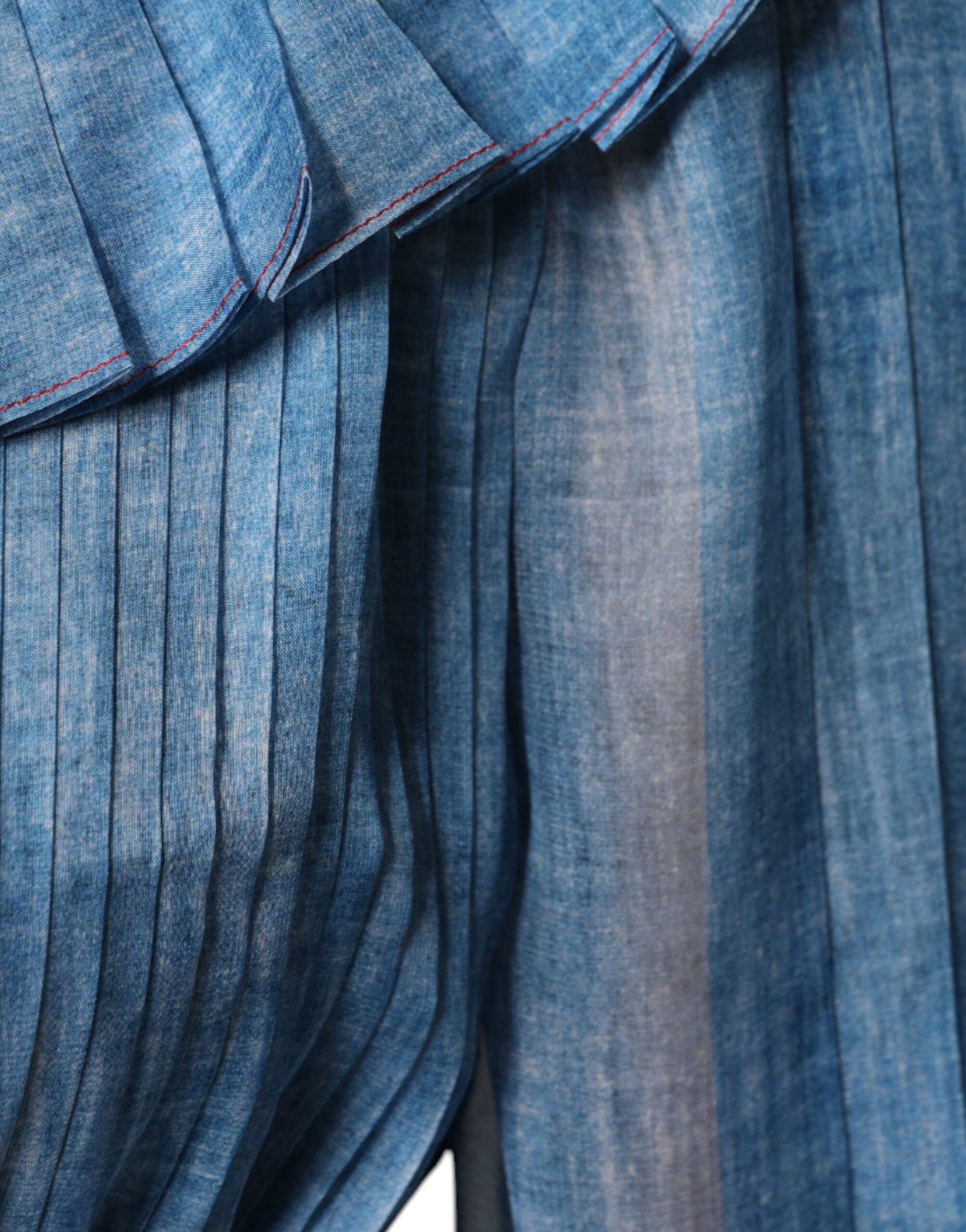Philosophy Blaues Kleid mit langen Ärmeln und Lagen