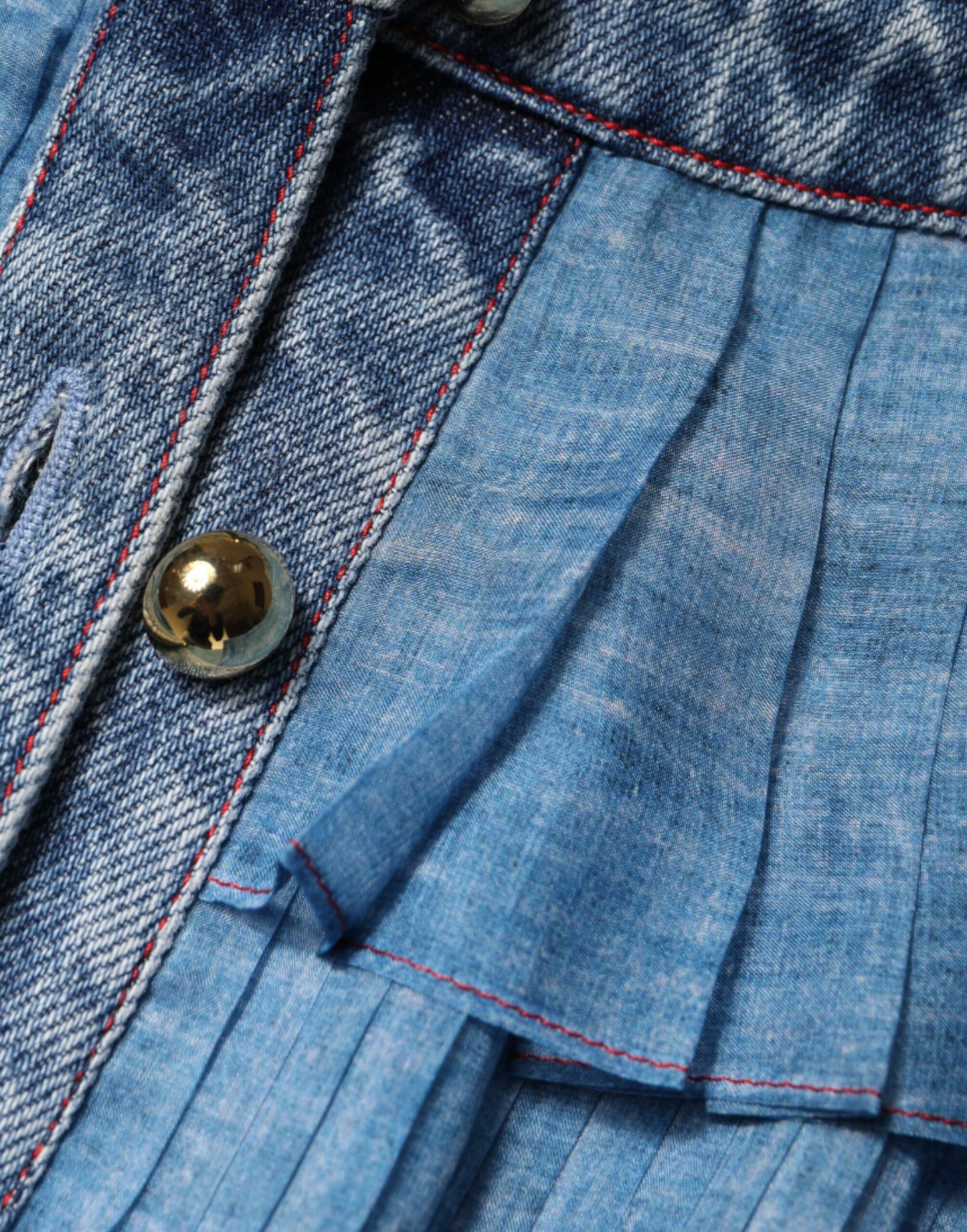 Philosophy Blaues Kleid mit langen Ärmeln und Lagen