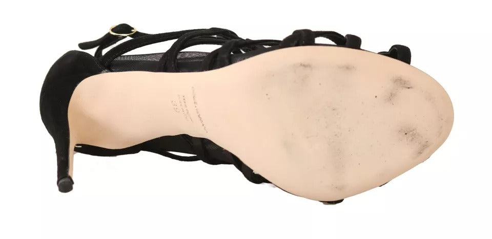 Dolce & Gabbana Schwarz Wildleder Stilettos Booties Socken Schuhe