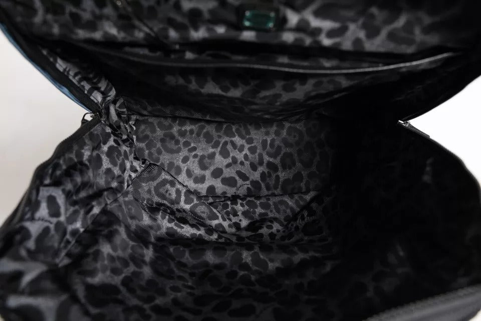 Dolce & Gabbana Schwarzer Nylon DG Logo Schulrucksack Tasche