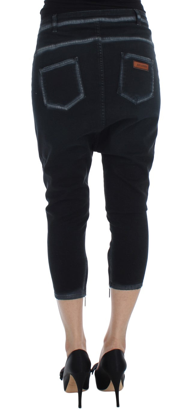 Cavalli Blaue Baumwoll Stretch Baggy Relax Jeans