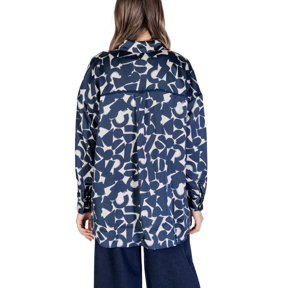 ICHI Blaues Polyester-Hemd