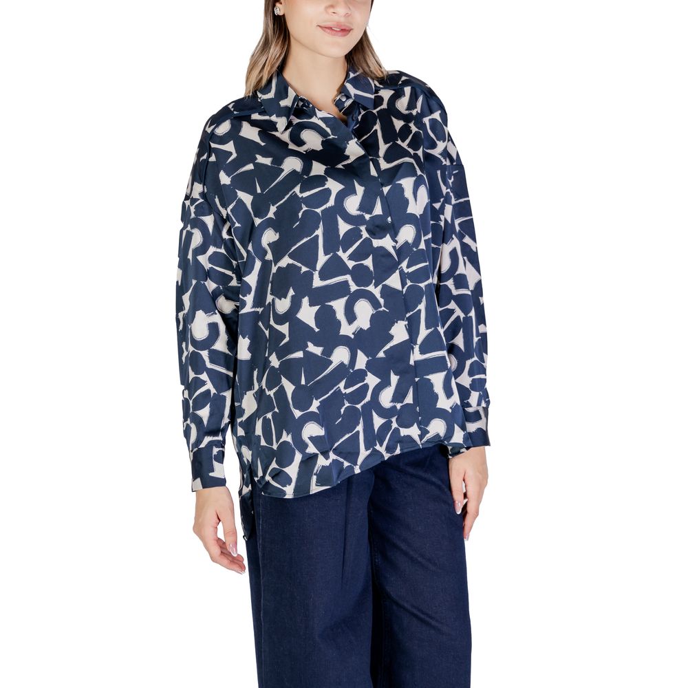 ICHI Blaues Polyester-Hemd