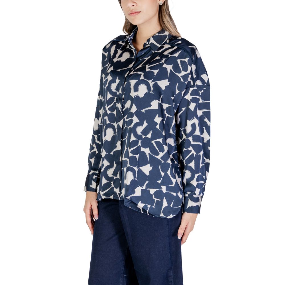 ICHI Blaues Polyester-Hemd