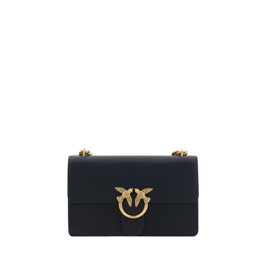 PINKO Schwarze Schultertasche aus Kalbsleder Bos Taurus