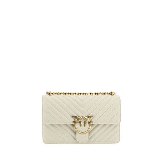 PINKO Weiße Kalbshaut Bos Taurus Schultertasche