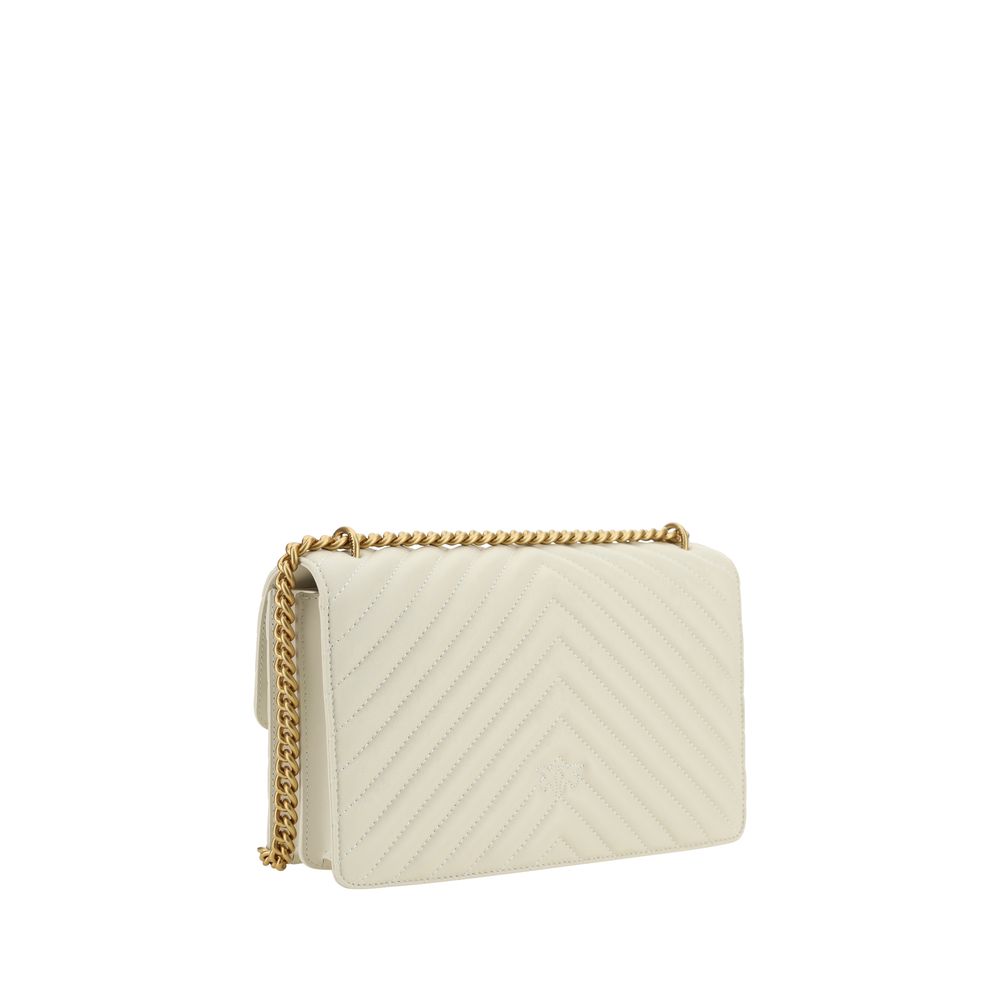 PINKO Weiße Kalbshaut Bos Taurus Schultertasche