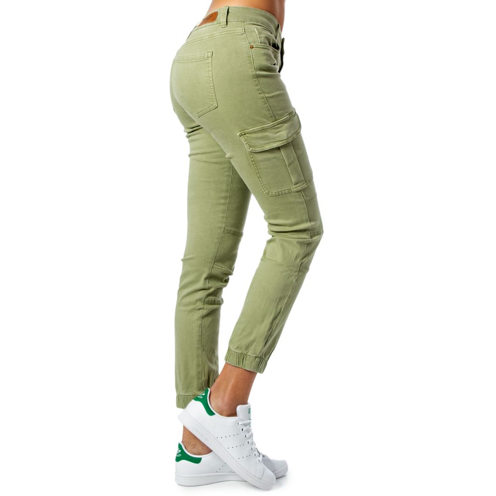 Only Grüne Baumwoll-Skinny-Hose