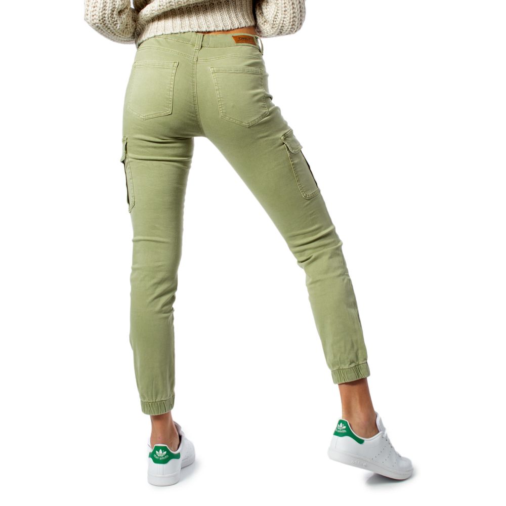 Only Grüne Baumwoll-Skinny-Hose