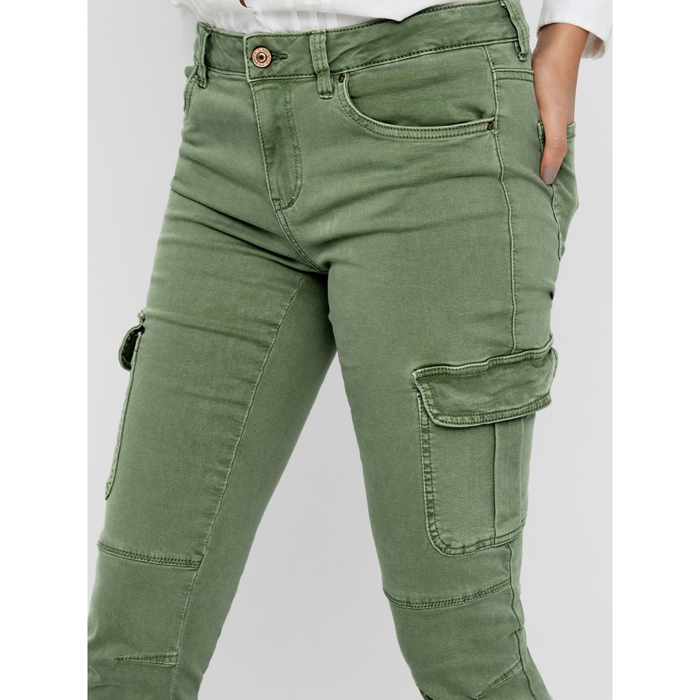 Only Grüne Baumwoll-Skinny-Hose