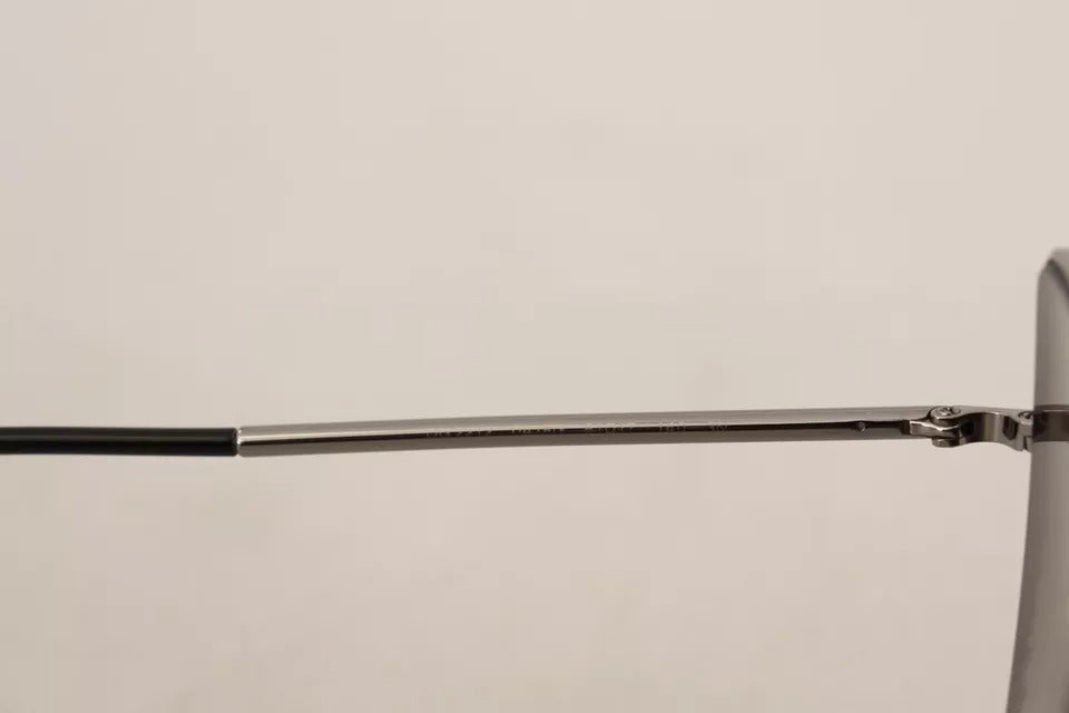 Dolce & Gabbana DG2212 Schwarz Silber Oval Metallrahmen Spitze Logo Sonnenbrille