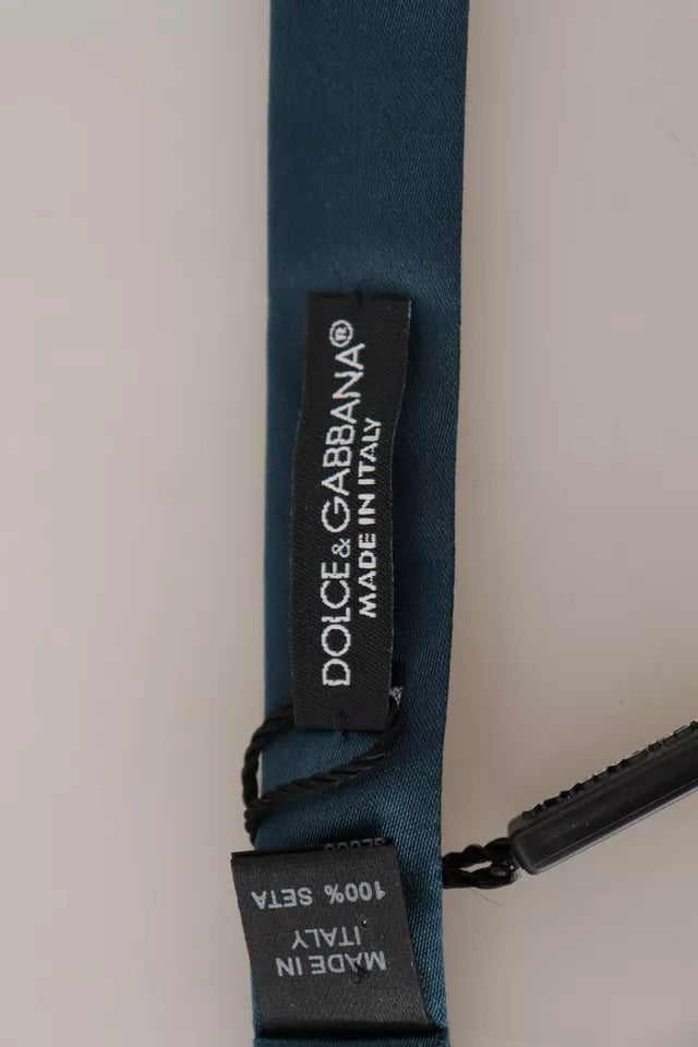Dolce & Gabbana Blau 100% Seide Verstellbare Halsfliege Herren