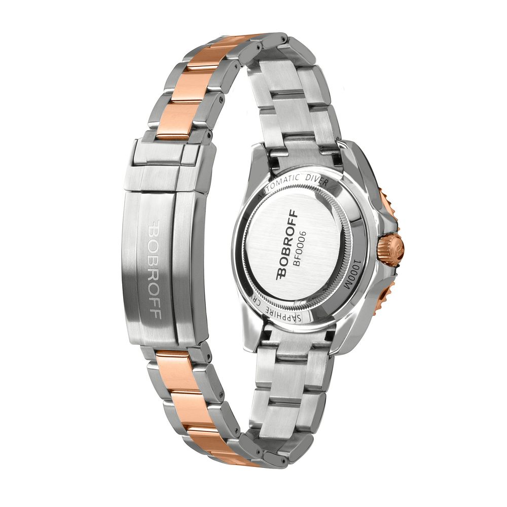Bobroff Silberne Uhr aus Edelstahl