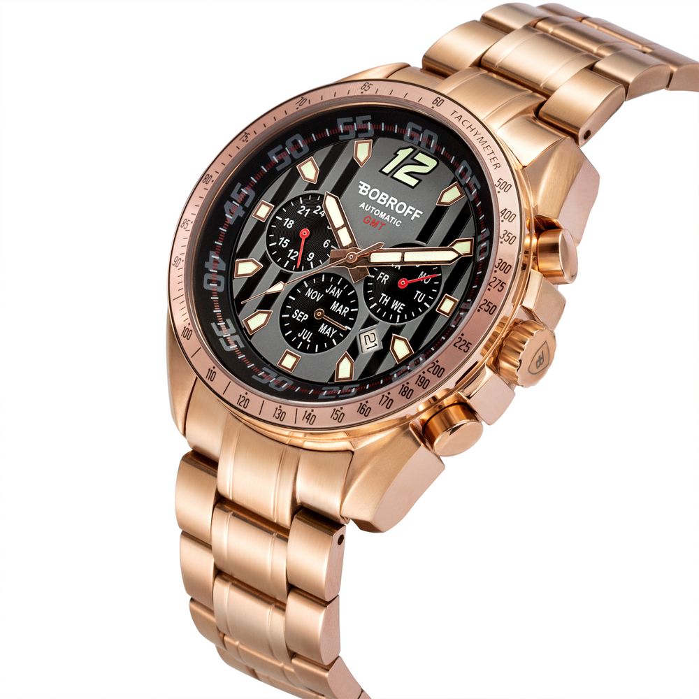 Bobroff Bronze-Edelstahl-Uhr