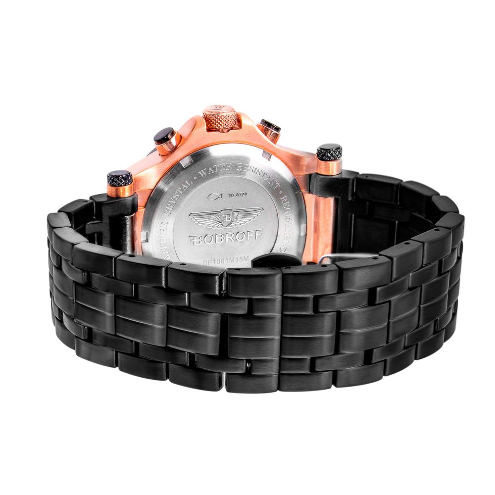 Bobroff Schwarze Uhr aus Edelstahl
