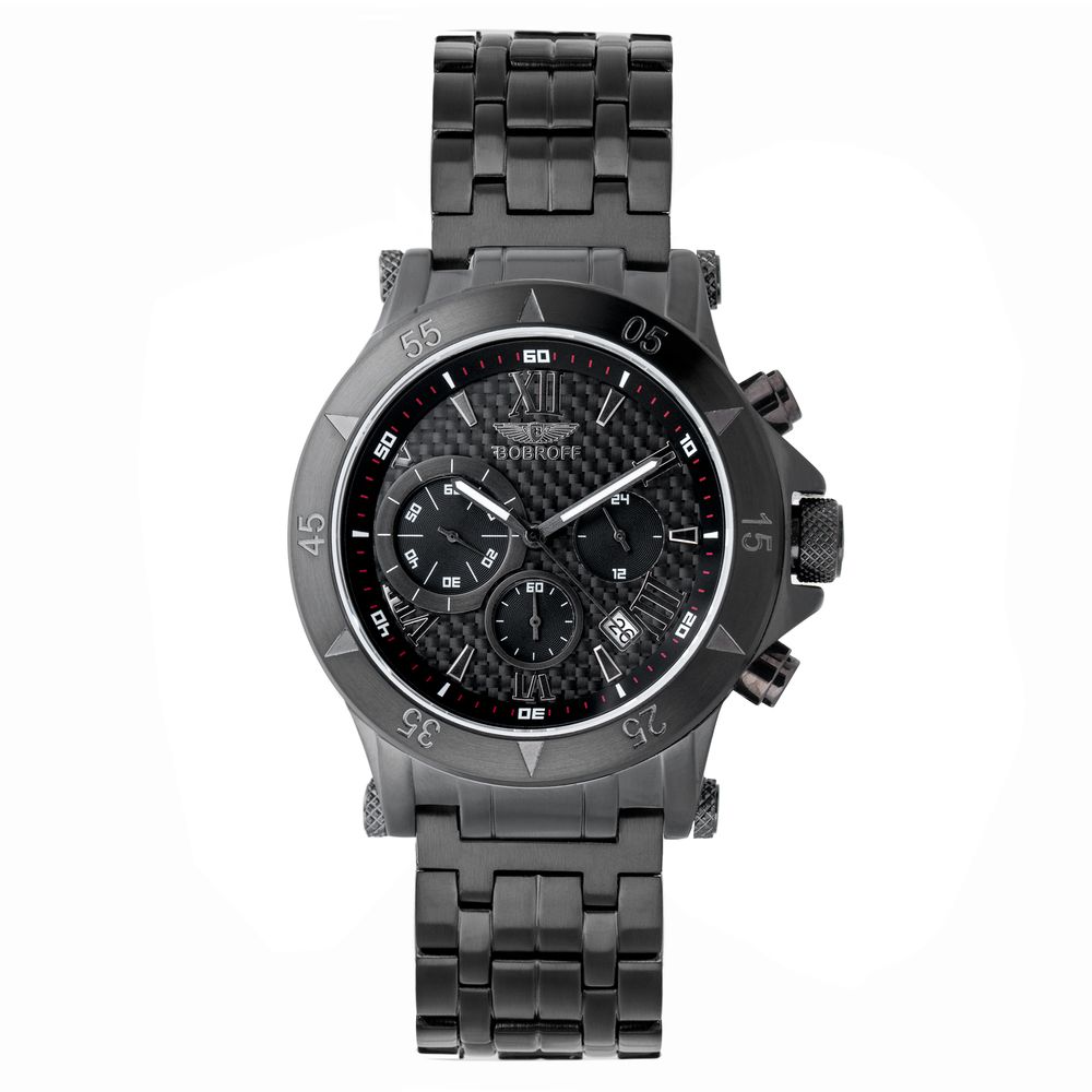 Bobroff Schwarze Uhr aus Edelstahl