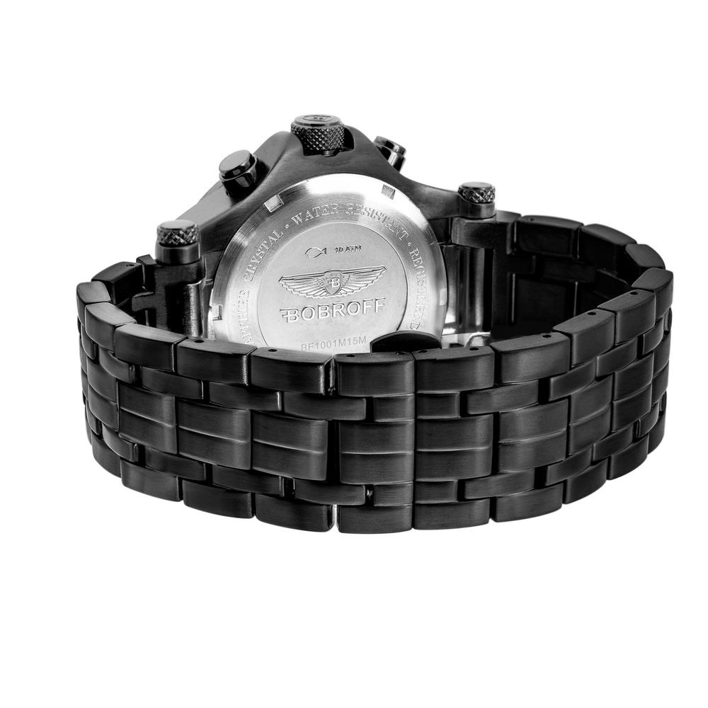 Bobroff Schwarze Uhr aus Edelstahl