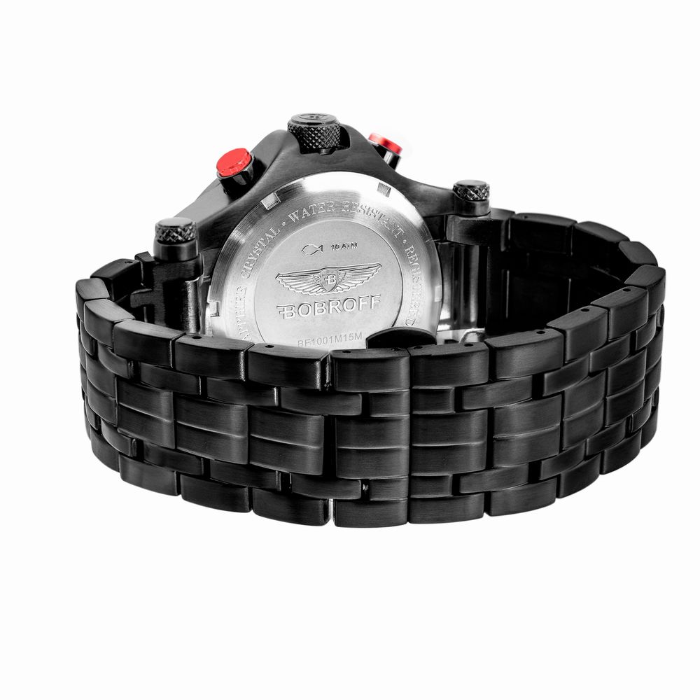 Bobroff Schwarze Uhr aus Edelstahl