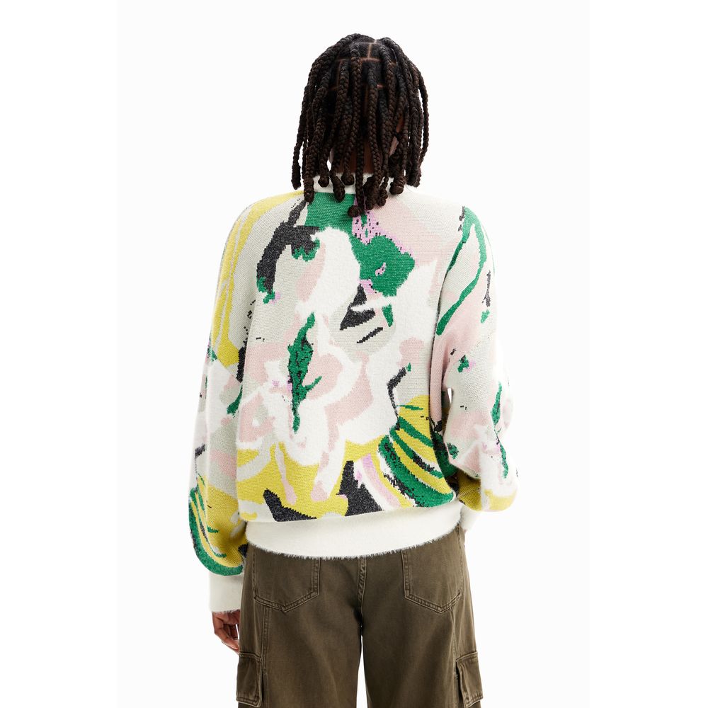 Desigual Pullover aus cremefarbenem Polyamid