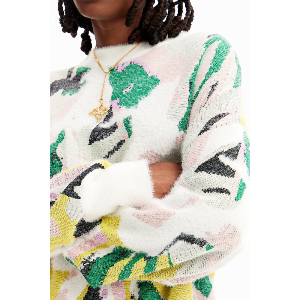 Desigual Pullover aus cremefarbenem Polyamid