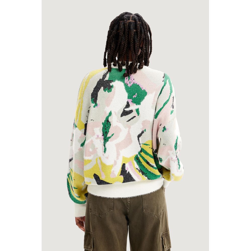 Desigual Pullover aus cremefarbenem Polyamid
