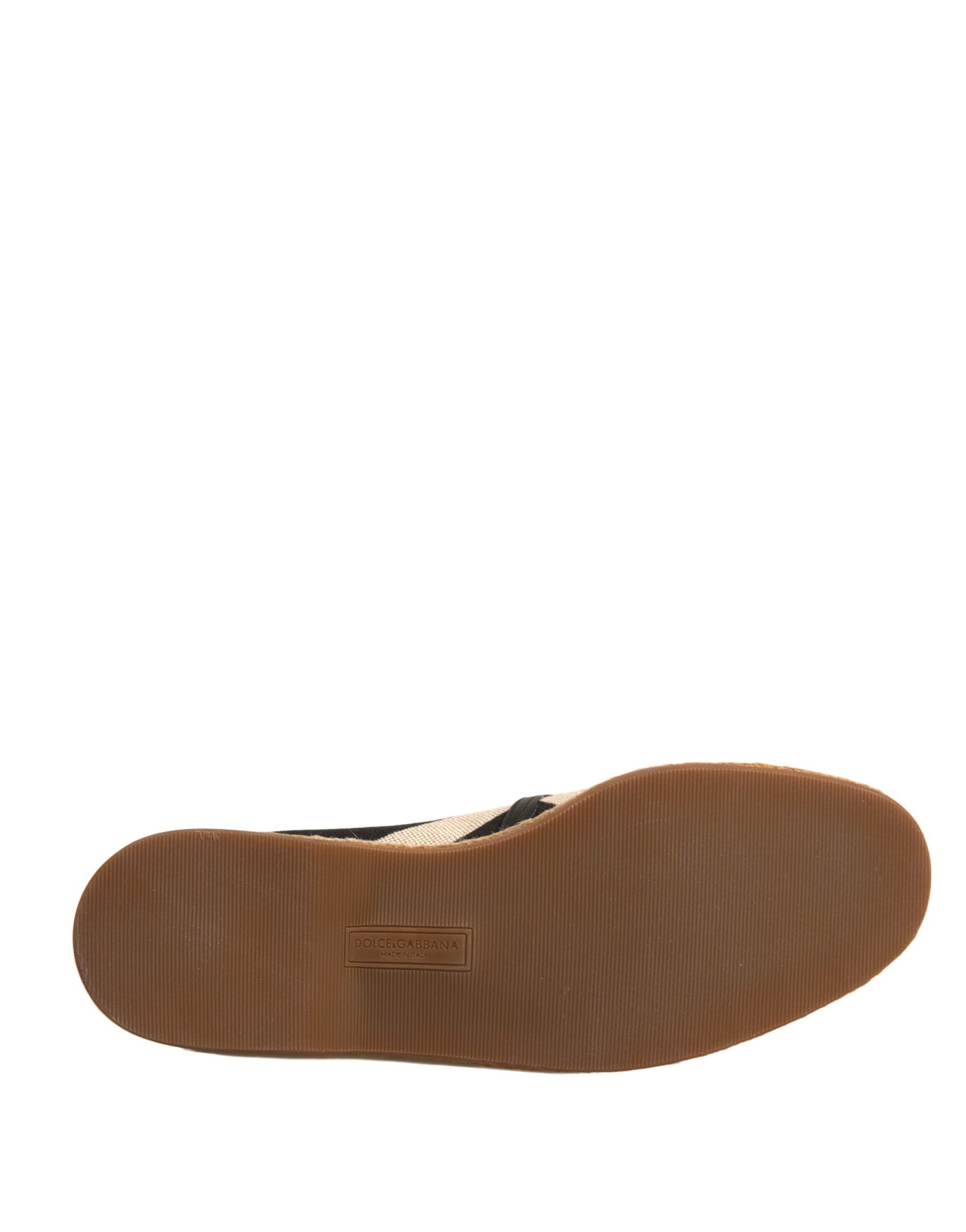 Dolce & Gabbana Schwarz Weiß Streifen Slip On Espadrille Schuhe