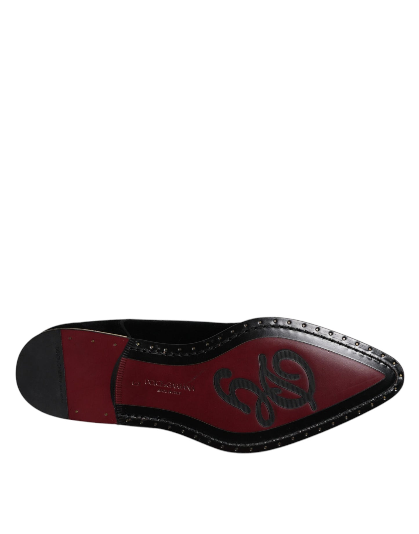 Dolce & Gabbana Schwarze Samt-Baumwoll-Spitzen-Derby-Schuhe