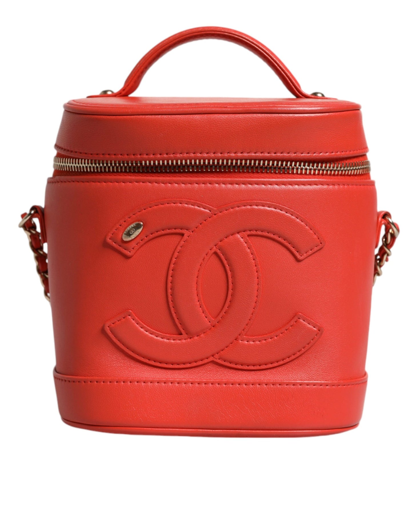 Chanel Orange Coco Mark Vanity Kette Schulter Hand Geldbörse