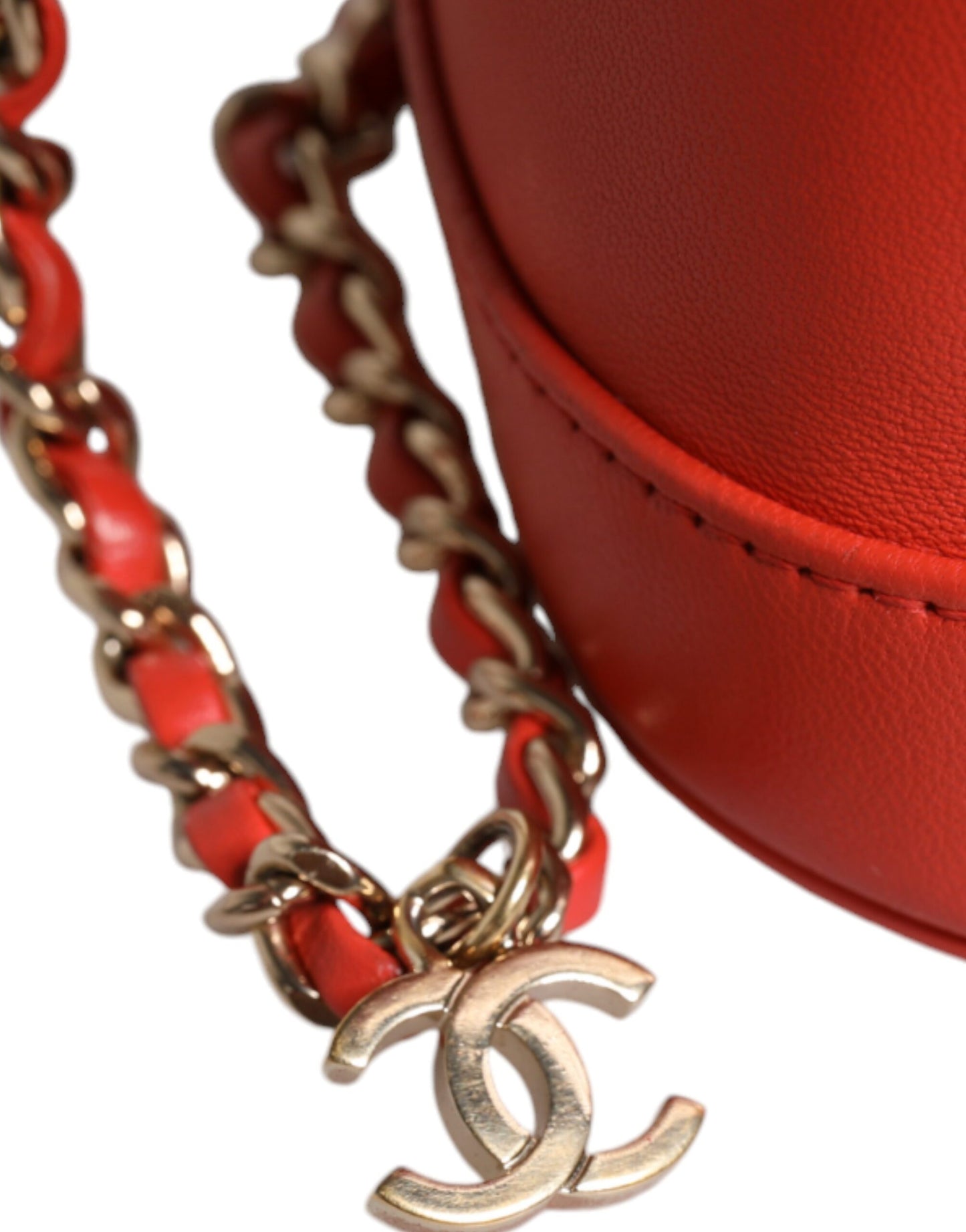 Chanel Orange Coco Mark Vanity Kette Schulter Hand Geldbörse
