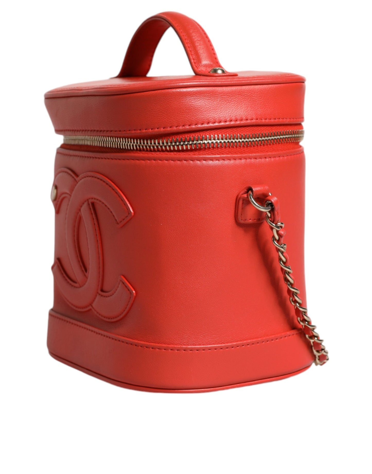 Chanel Orange Coco Mark Vanity Kette Schulter Hand Geldbörse