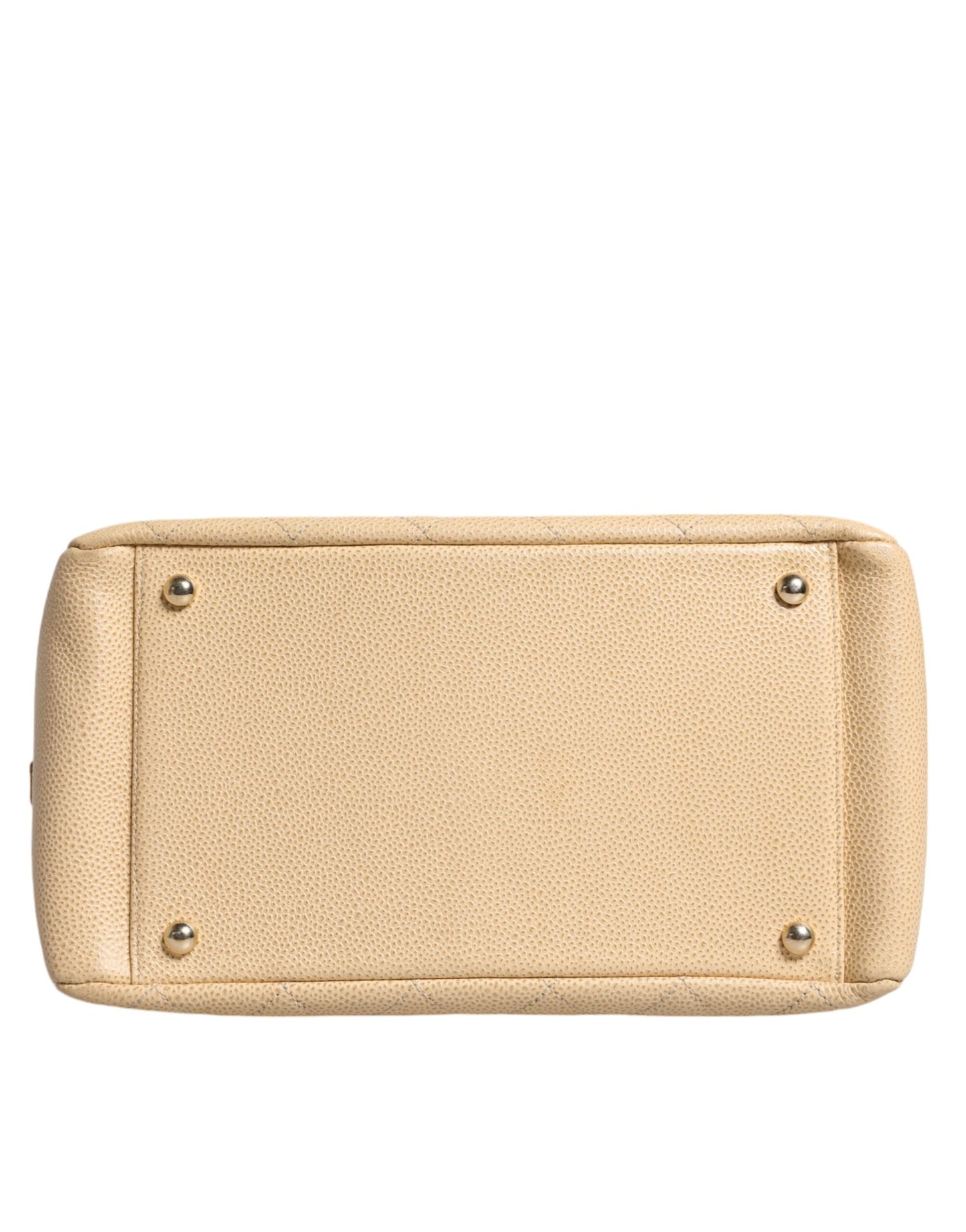 Chanel Beige Kaviar De Coco Kette Leder Geldbörse Tasche