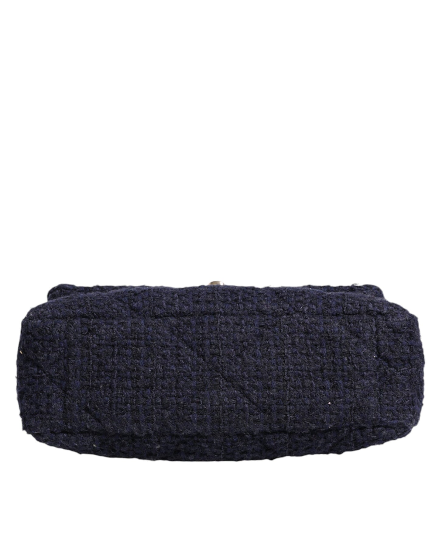 Chanel Dunkelblau Medium Flap Tweed CC Gold Gray Chain Umhängetasche