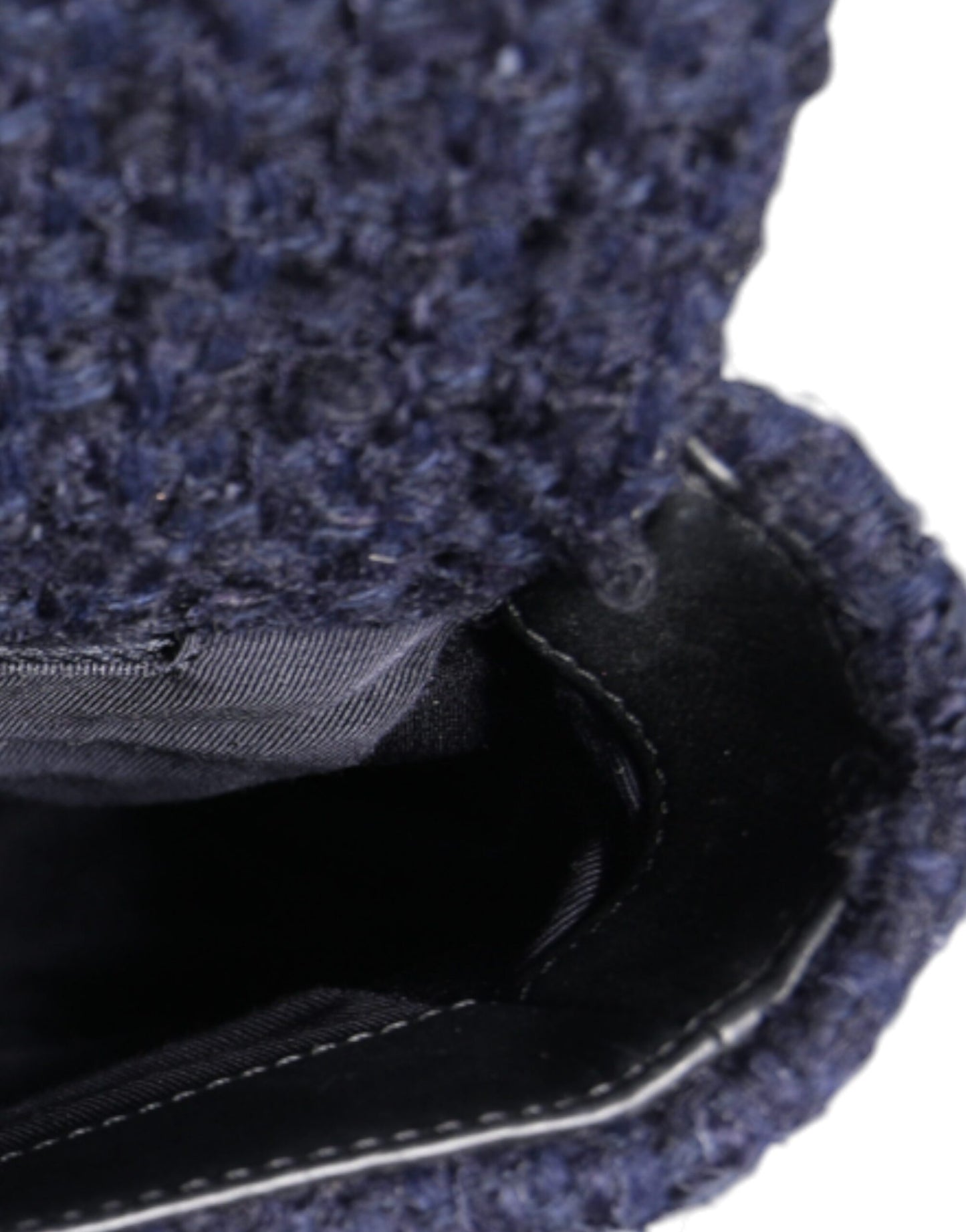 Chanel Dunkelblau Medium Flap Tweed CC Gold Gray Chain Umhängetasche