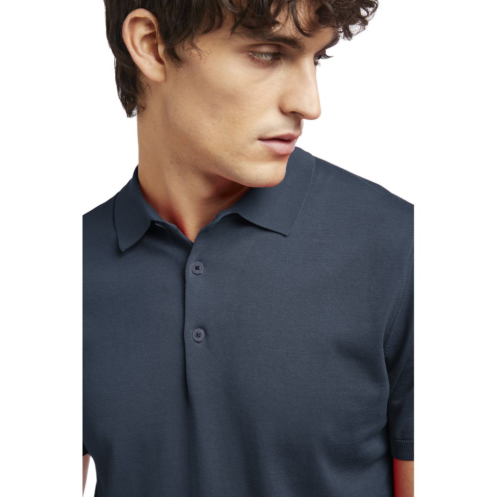 AT.P.CO Blaues Baumwoll-Poloshirt