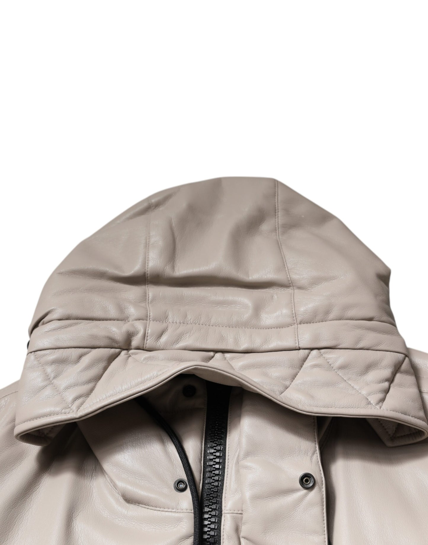 MSGM Beige Voller Reißverschluss mit Kapuze Lange Ärmel Freizeitmantel Jacke