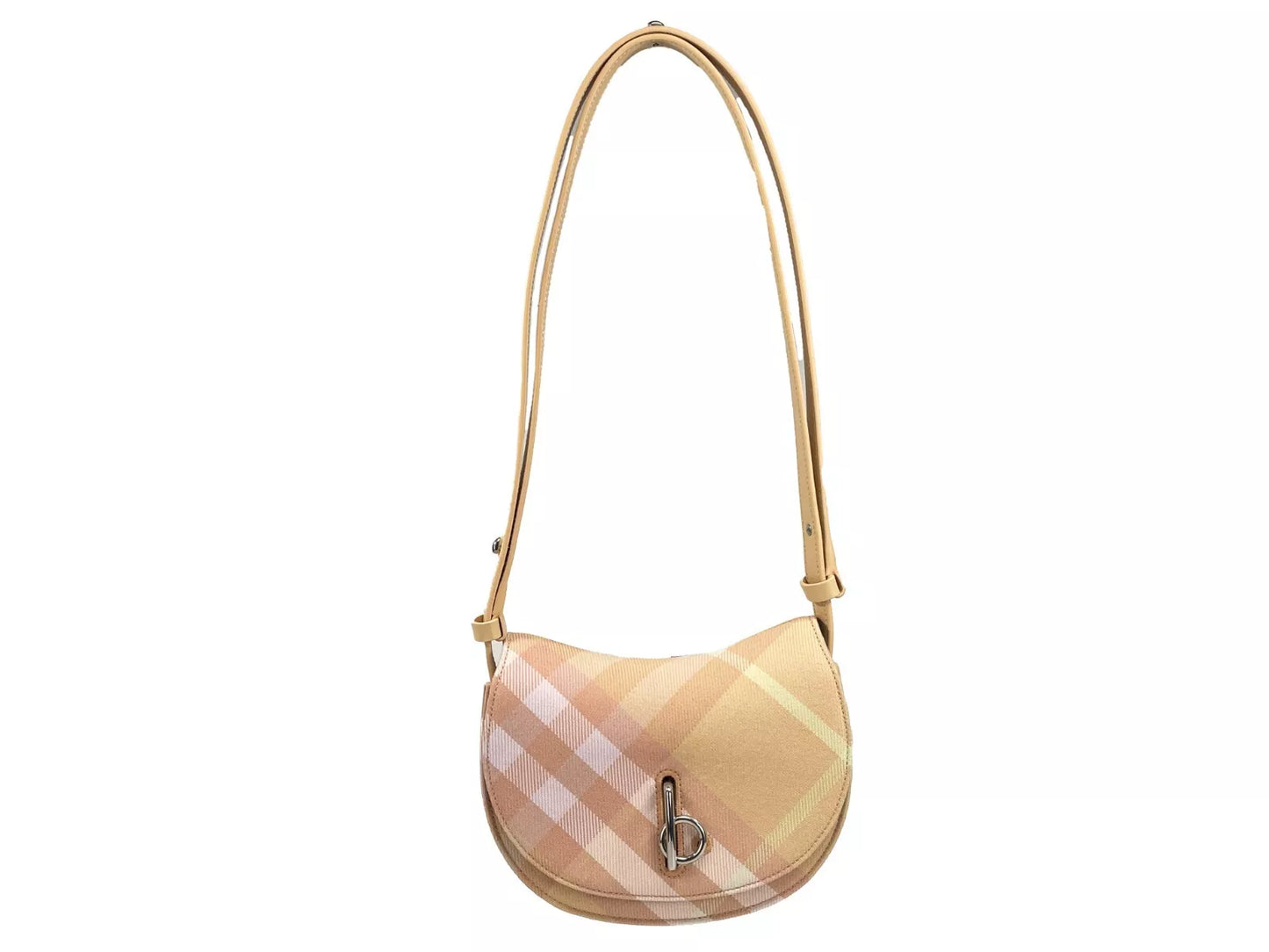 Burberry Mini Check Rocking Horse Crossbody Bag Geldbeutel Pfirsich