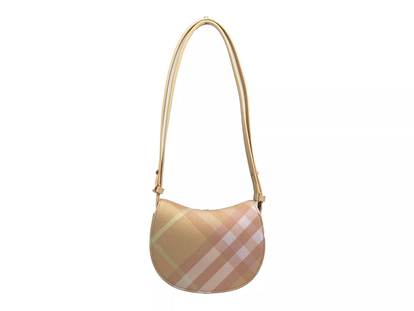 Burberry Mini Check Rocking Horse Crossbody Bag Geldbeutel Pfirsich