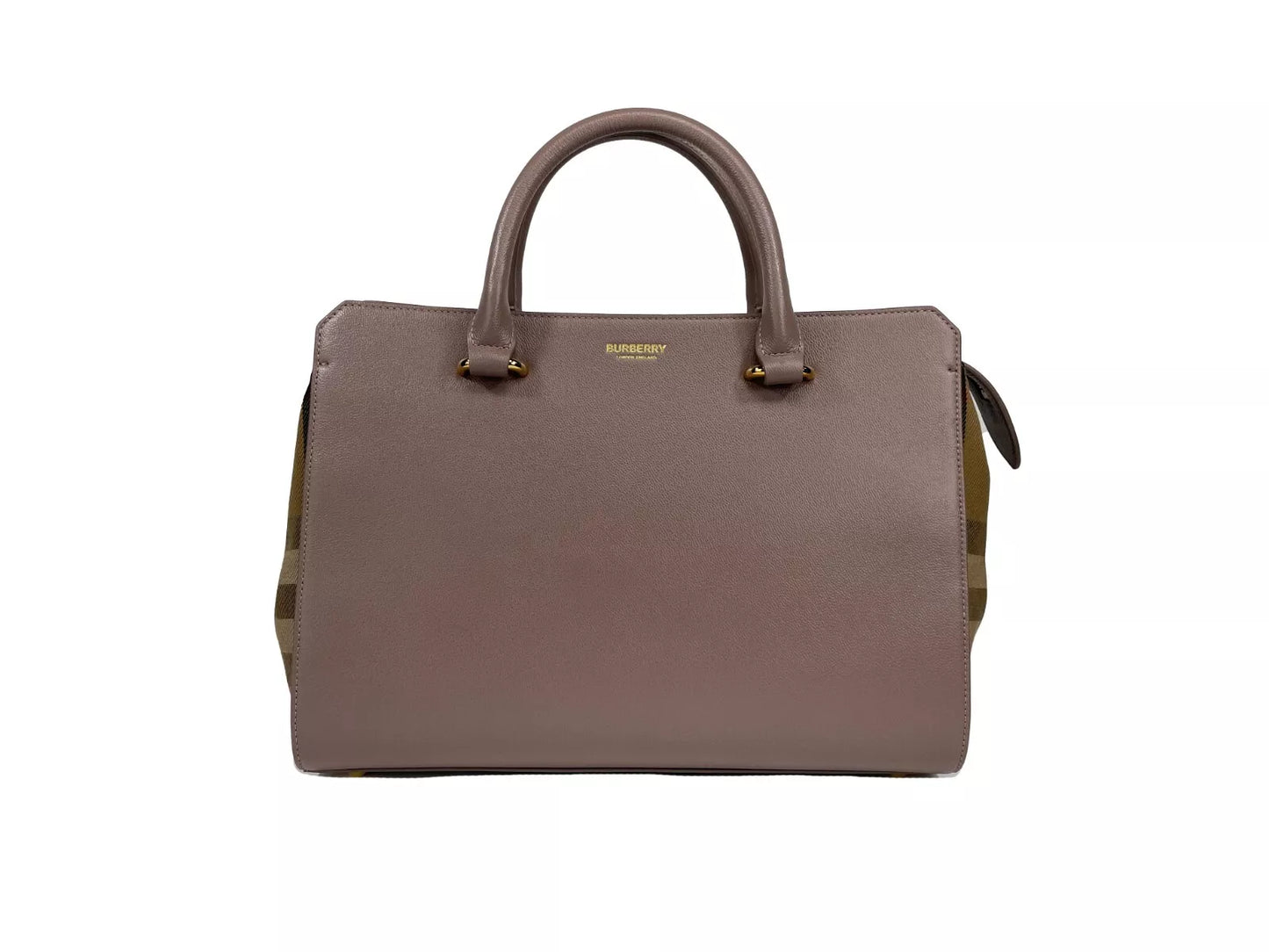 Burberry Kleine Banwell Leder Tote Bag Geldbörse Grau Nerz