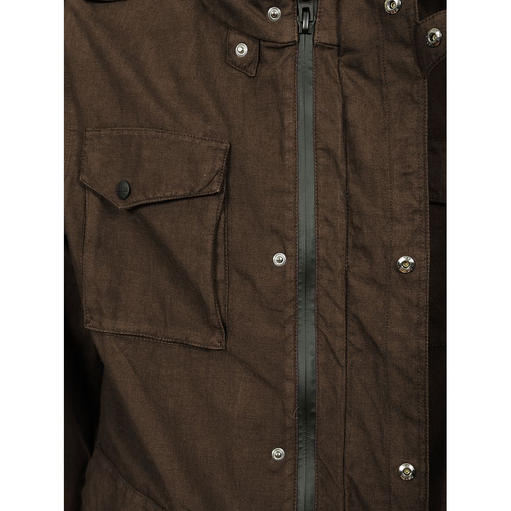 Herno Braune Leinenjacke