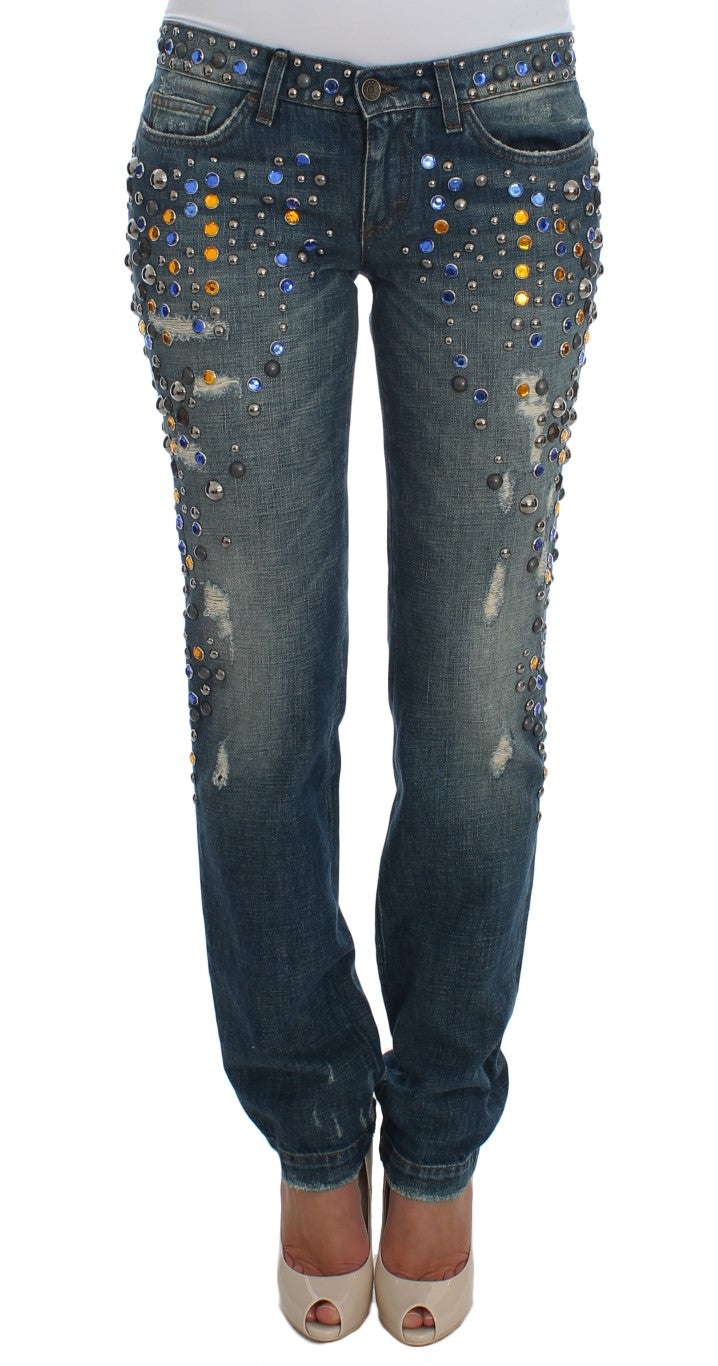Dolce & Gabbana Kristallverzierte GIRLY Slim Fit Jeans