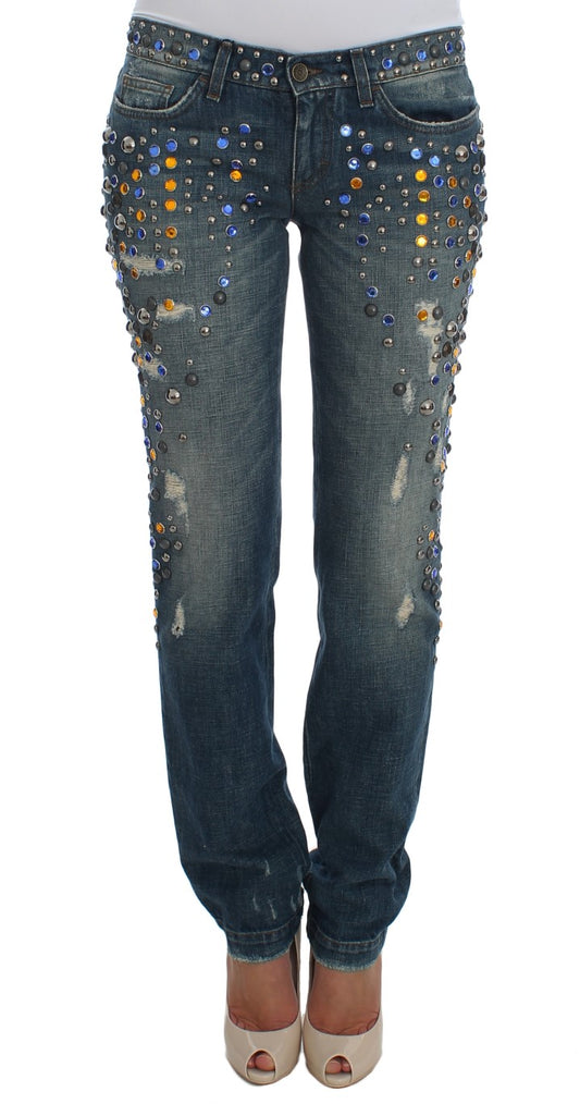 Dolce & Gabbana Kristallverzierte GIRLY Slim Fit Jeans